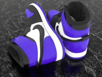 NIKE 3D SHOES - AIR JORDAN BLUE Low-poly 3D model