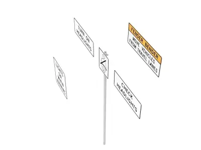 Road Sign - US - R16 Series Seat Belts And Headlight Use 3D model