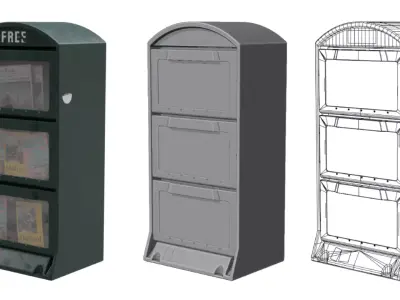 NewsStands Low-poly 3D model