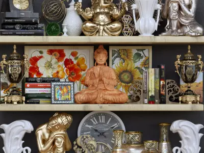 DecorSet buddha shelf 3D model
