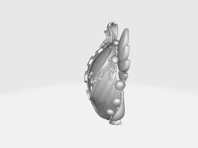 Royal Heart Valentine Decor Elegant Love Emblem with Wings 3D print model