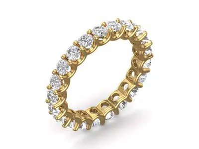 U Shaped Eternity Ring 3 point 1 mm stone size swiss 10 and EU50 3D print model
