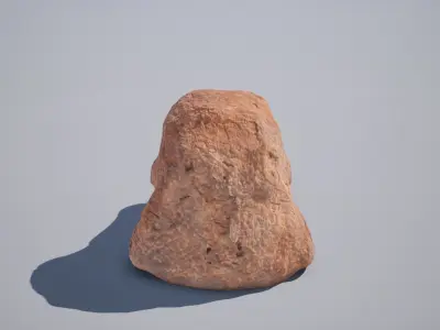 God Statue Sobek Head Low-poly 3D model