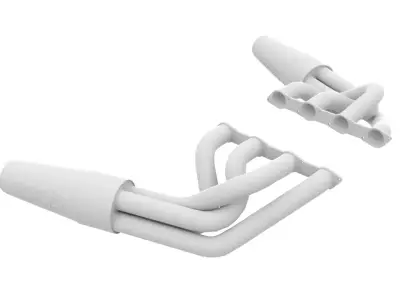 Borla 17095 dragster exhaust headers Low-poly 3D model