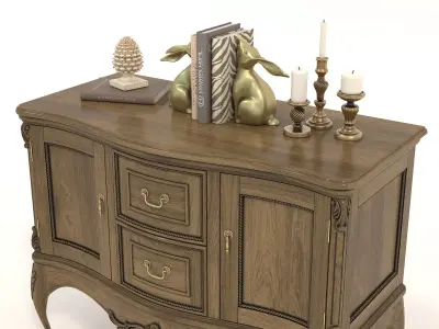 Classic European style Sideboard and Decoration 6 3D model