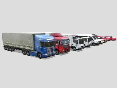 Vehicle Pack Lowpoly Low-poly 3D model