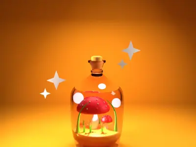 mushroom in the bottle Free 3D model