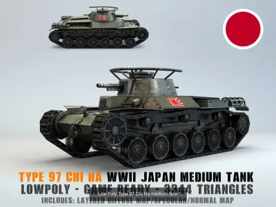 Low Poly Japan IJA WW2 warfare collection 3D Model Pack