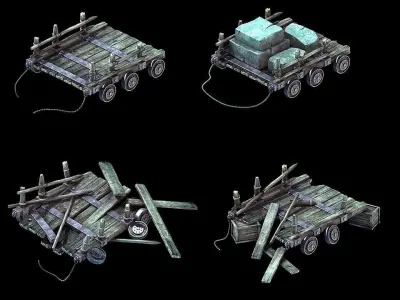 Game Underground Palace - Trolley 01 3D model