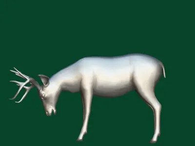 Virginia White Tailed Male Deer  Low-poly 3D model