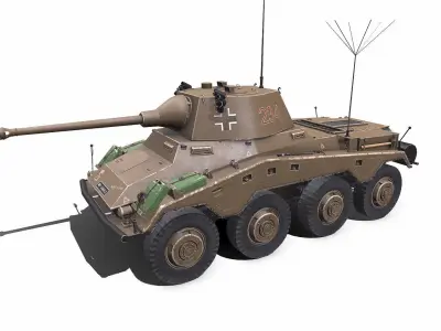 Sd Kfz 234 Puma PBR Low-poly 3D model