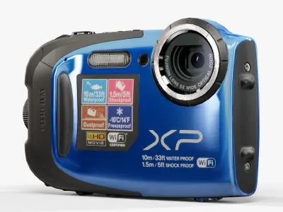Fujifilm FinePix XP70 rugged and proof digital camera Low-poly 3D model