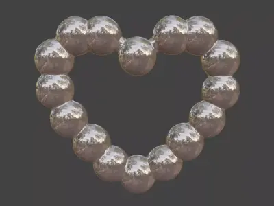 Pearl Heart Charm HIGH POLY 3D model