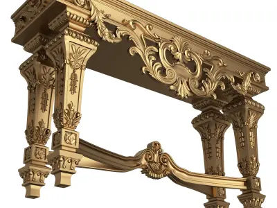 Classic Console Table 01 Low-poly 3D model