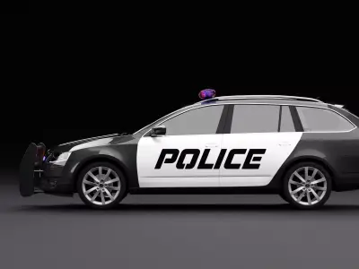 Police Skoda Octavia 3D model