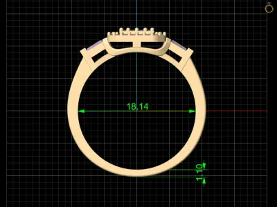 Lux ring silver gold jewelry printable 3D model 3D print model 17