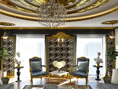 Luxury Lux Salon Saloon Home 3D model