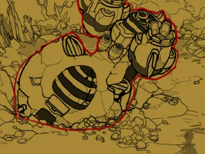 Game Iron Stitch - Damaged Spacecraft 03 3D model