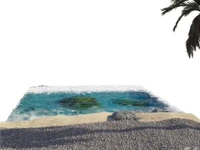 Ocean island with palm tree Free low-poly 3D model