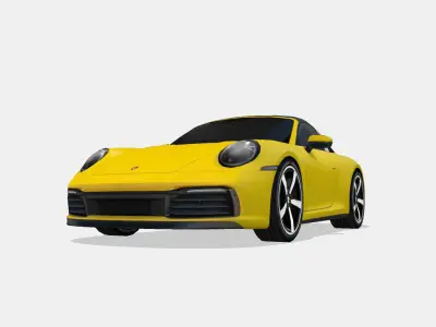 Porsche 911 Targa 992 Low-poly 3D model