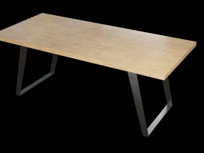 Table wooden 15 Low-poly 3D model