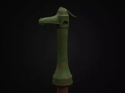 Old Rusty Hungarian Well Low-poly 3D model