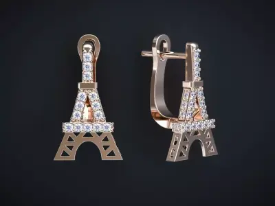 EIFFEL TOWER EARRINGS 3D print model