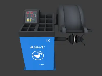 Tire Balancing Machine Low-poly 3D model