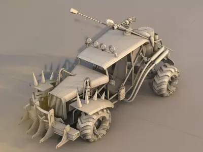 Apocalyptic Buggy Modular Pack Low-poly 3D model