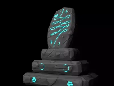 Asset Runic Rock Low-poly Low-poly 3D model