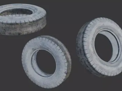 Old Tire Scan Low-poly 3D model
