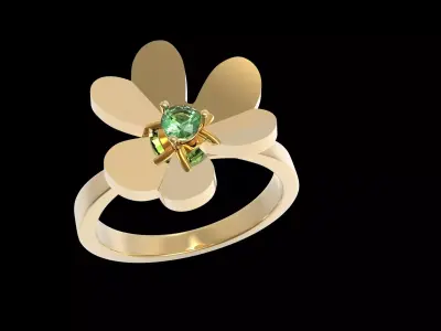 Frivoler Flower  Ring 16 3mm 3D print model