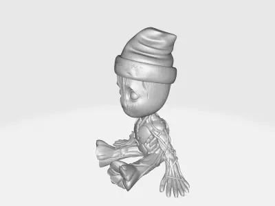 Groot with Santa Hat Cute Baby Groot Christmas Groot Figurine 3D print model