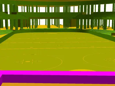 Model of a sports complex with a stadium for hockey 3D model