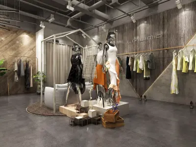 Boutique - girls and women clothing store 3D model