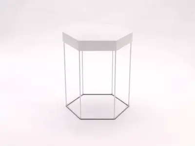 SIDE TABLE---Iron tray hexagonal and rods 3D model
