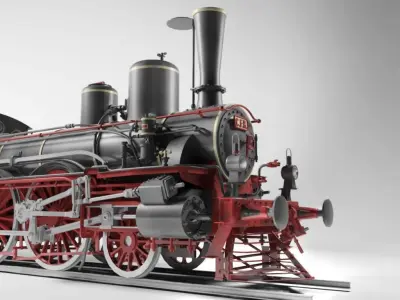 Orleans 1893 Steam Locomotive 3D model