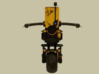 Wheely samurai robot in fallout Free low-poly 3D model