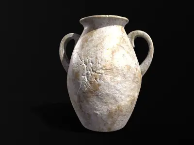 Antique Marble Stubby Vase Low-poly 3D model