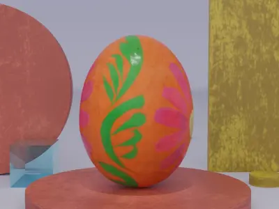 Easter egg 06 Low-poly 3D model