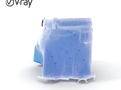 Denim Skirt Model Pack Low-poly 3D model