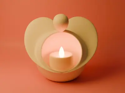 angel tealight holder 3D print model