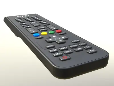 2000s TV Remote Control Black Low-poly 3D model