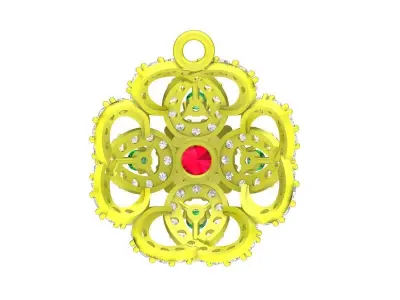 5041 luxury colorful diamond women pendant 3D print model