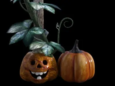 Avenue Halloween Pumpkn Low-poly 3D model