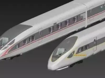 Train two high speed trains 3D model