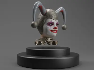 CLOWN HEAD GIRL LUXURY  Low-poly 3D model