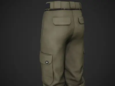 Brown Snowboard Pants Style 2  Low-poly 3D model