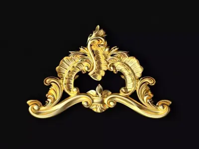 Central decor ornament for furniture 3D model 1006
