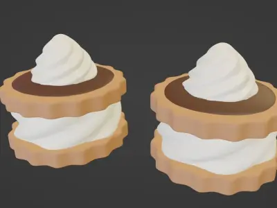 Whipped Cream Cake  Free low-poly 3D model
